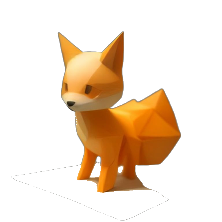 AI papercraft fox design
