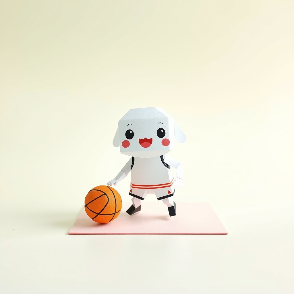 Basketball Papercraft Design — AI Generated