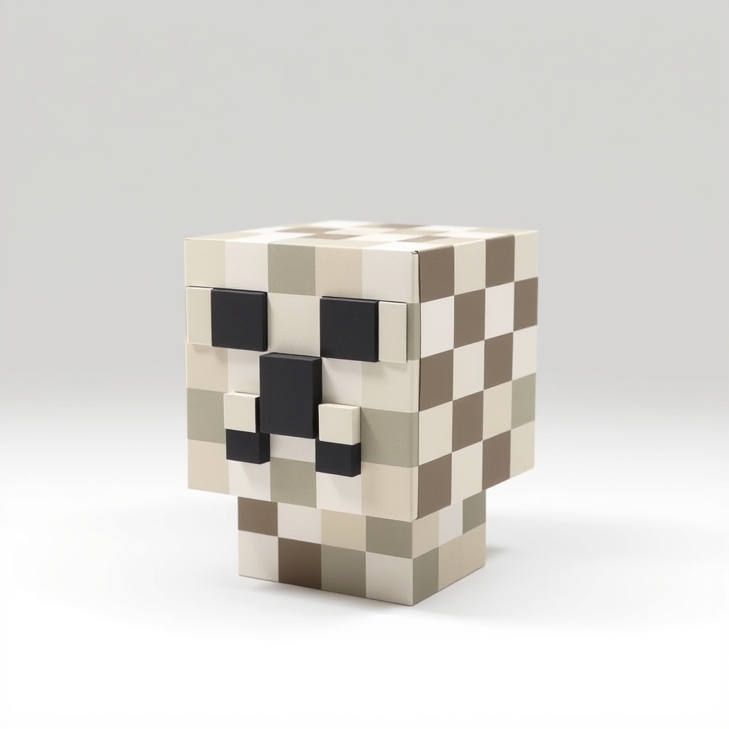 Blocky Creeper Face Papercraft Design