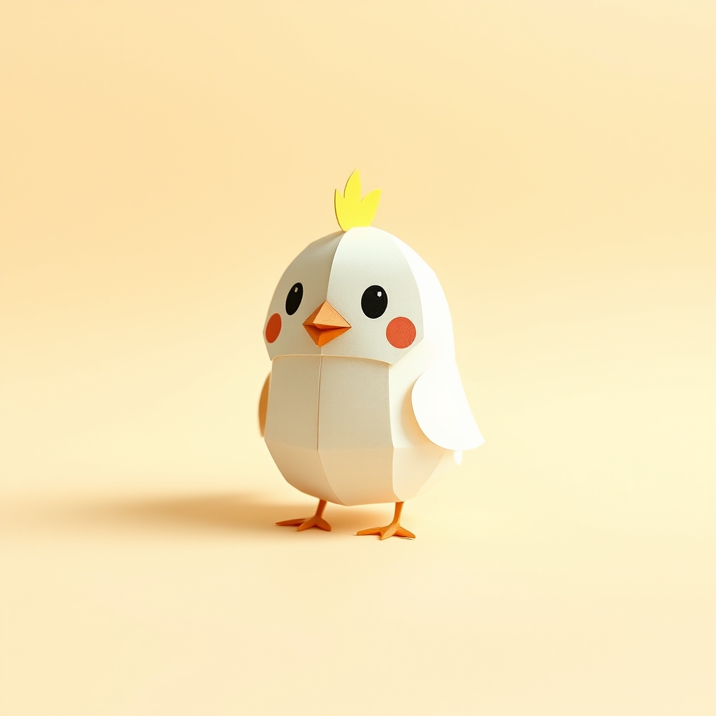 🐥 Chick Emoji Simple 2d Papercraft Design