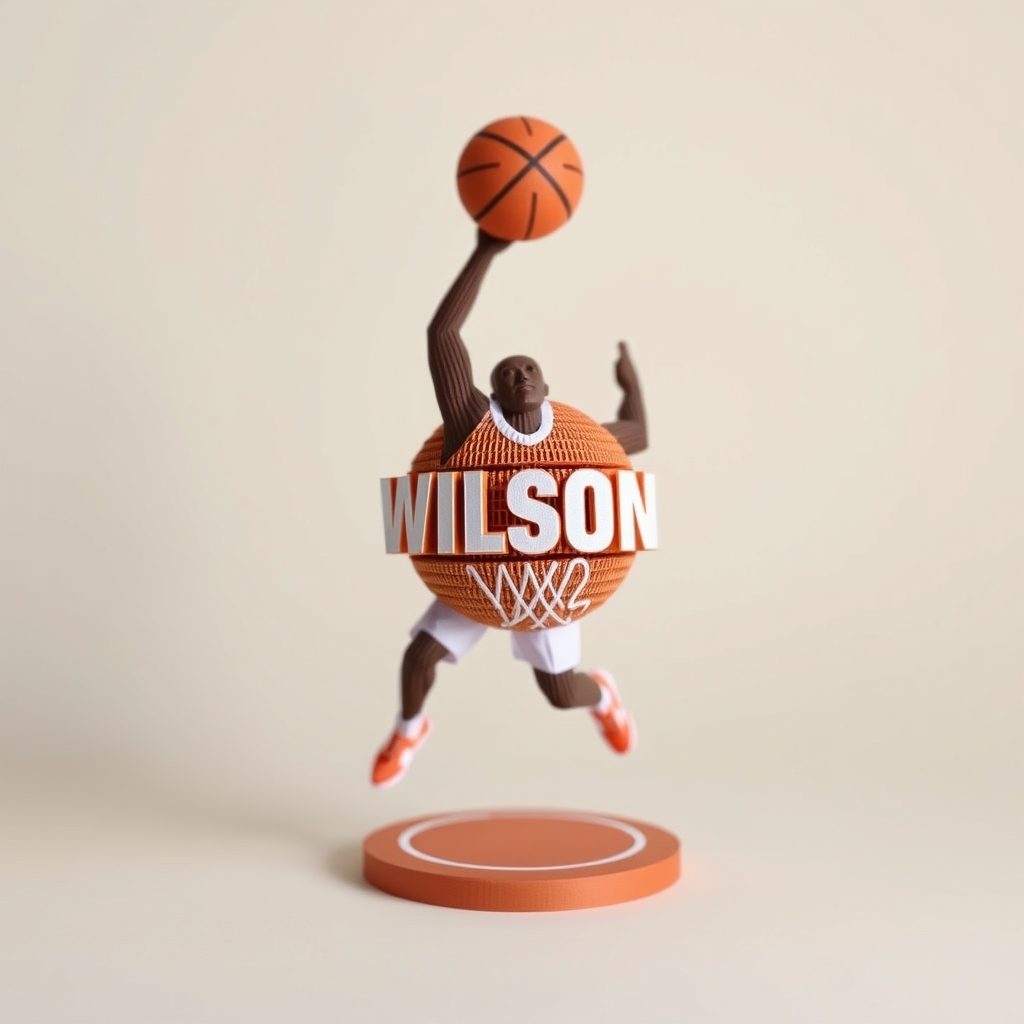 Classic Basketball Papercraft — Free Pixel Design