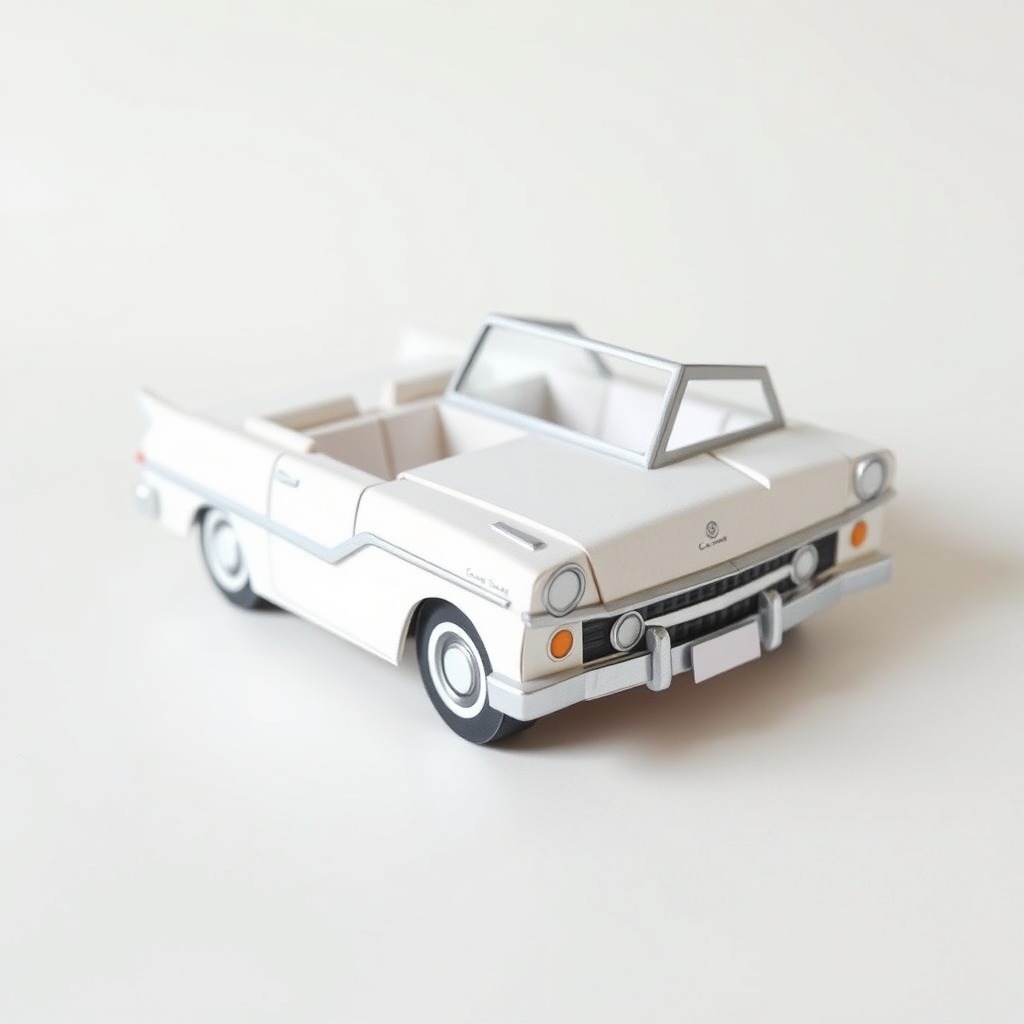 Classic Car Template Papercraft Design