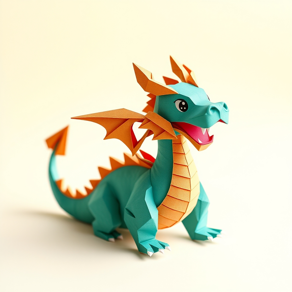 Cut Dragon Papercraft Design — AI Generated