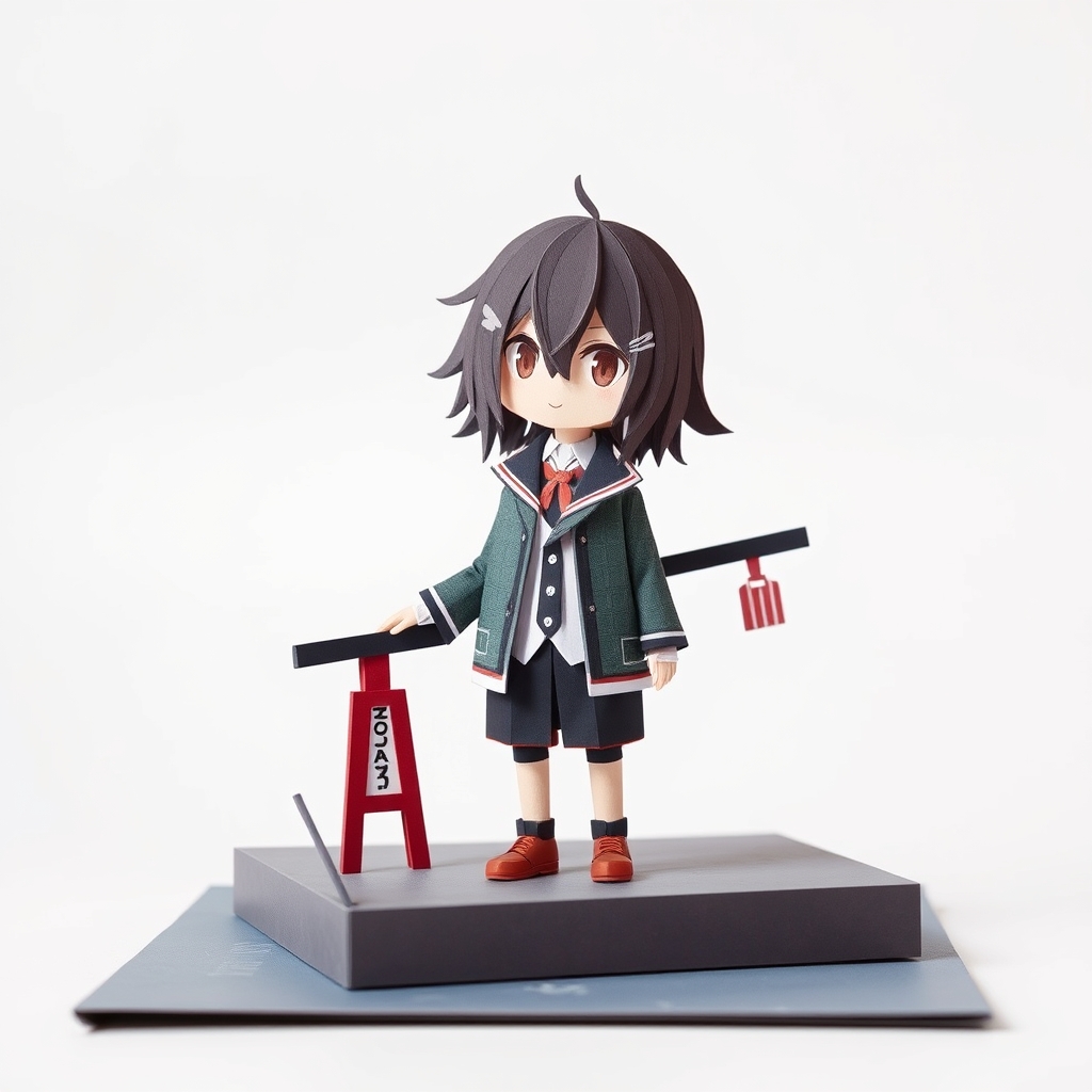 Cute Anime Red-Haired Character Papercraft — Free Design