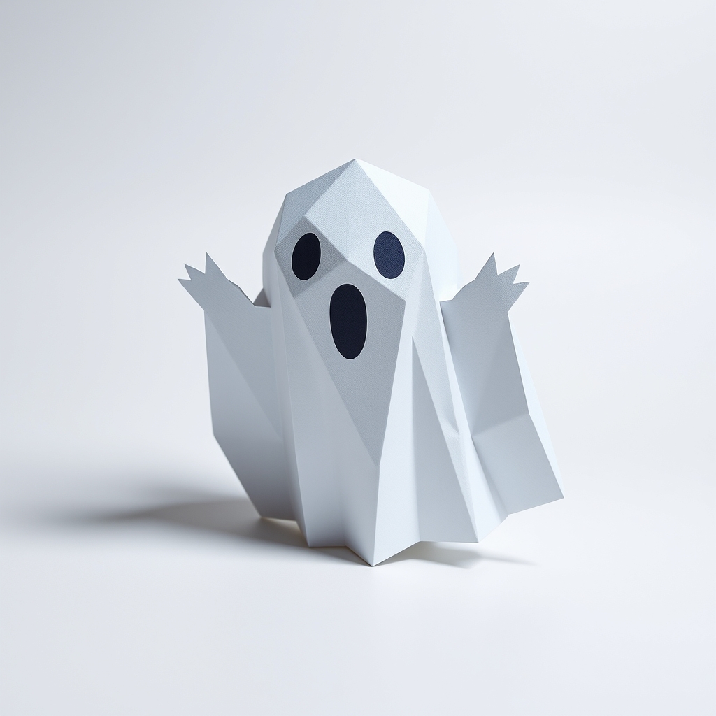 Cute Ghost Papercraft Design