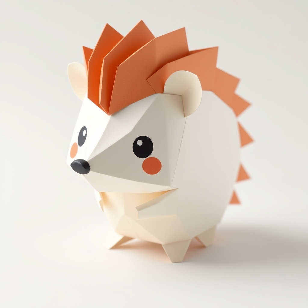 Cute Hedgehog Papercraft Design
