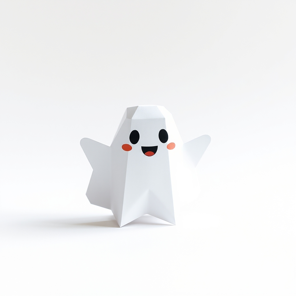 Cute Simple Ghost Papercraft Design