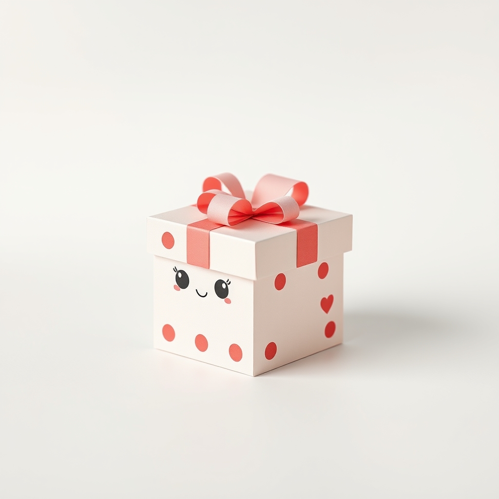 AI-generated cute papercraft of gift box.