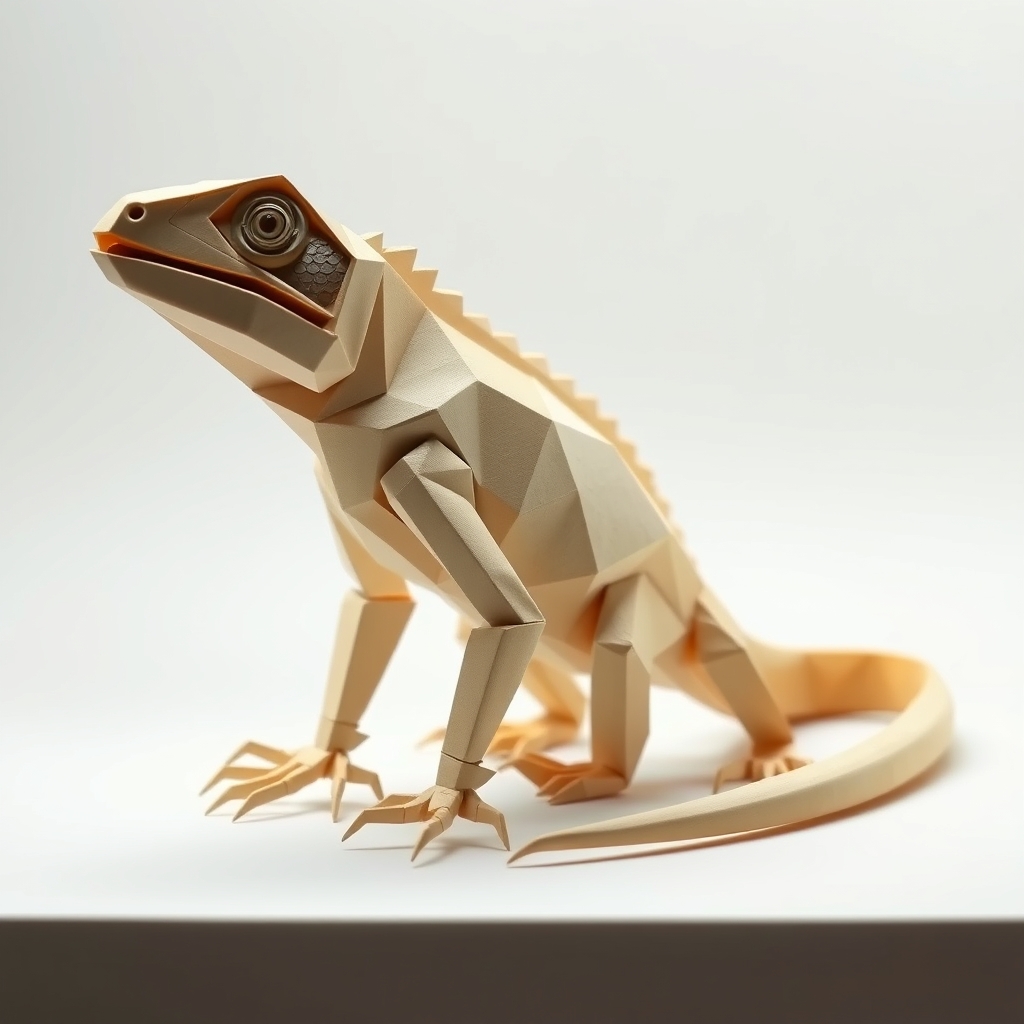 Iguana Papercraft Design — AI Generated