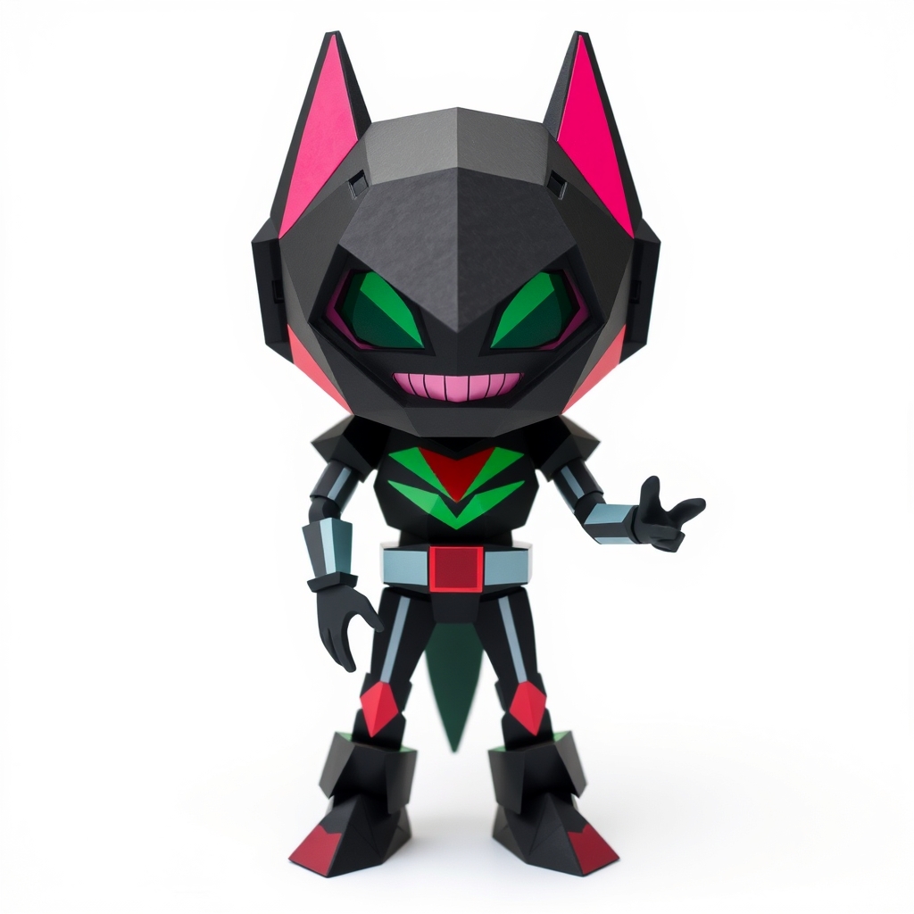 AI-generated pixel papercraft of Invader zim.