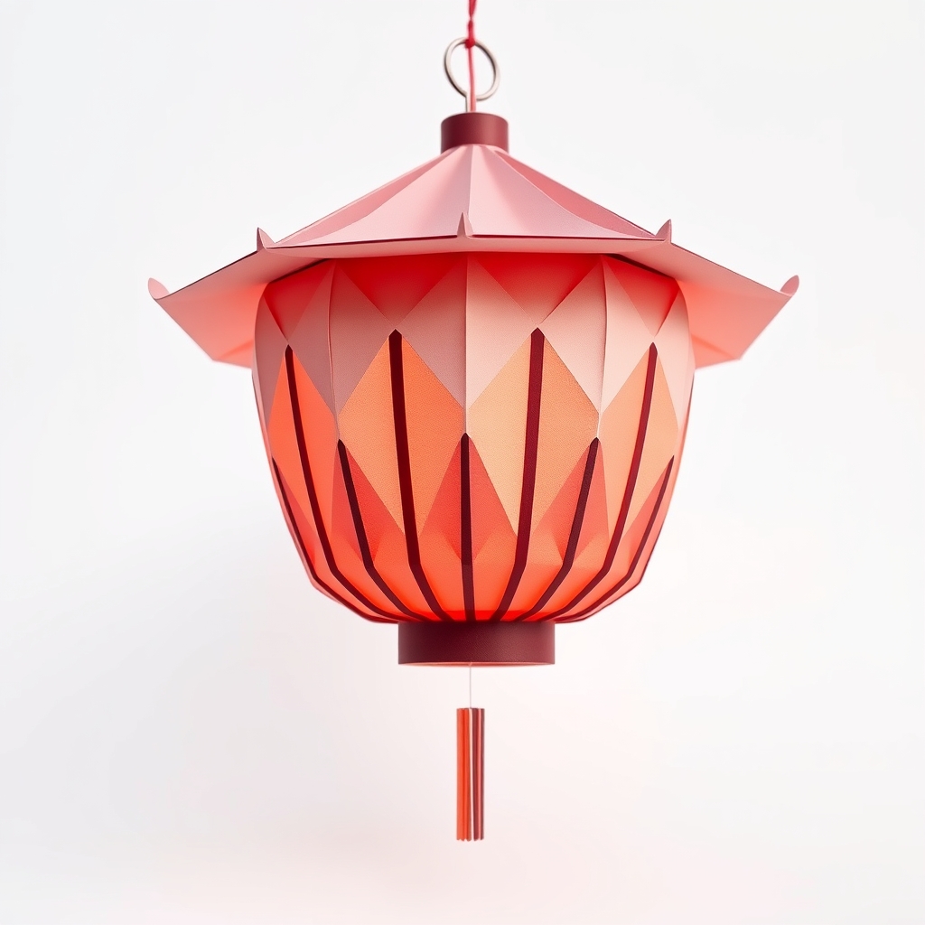 Japanese Lantern With Clean Papercraft Design