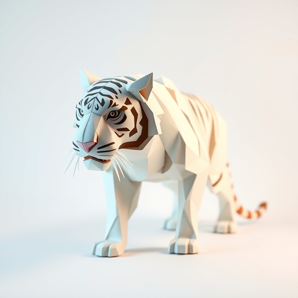 K808 White Tiger Papercraft Design