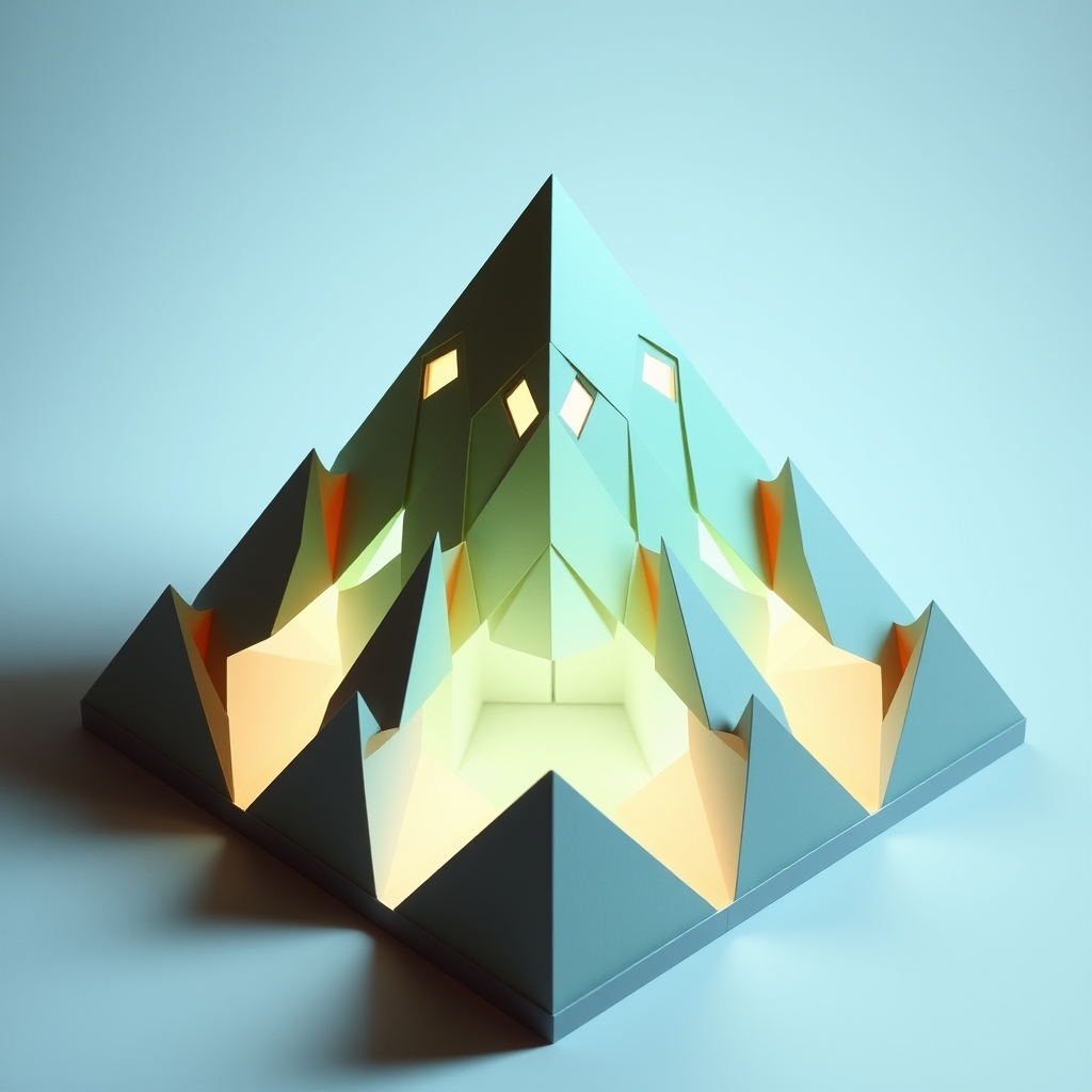 Low Poly Pyramid Papercraft — Free Fantasy Building
