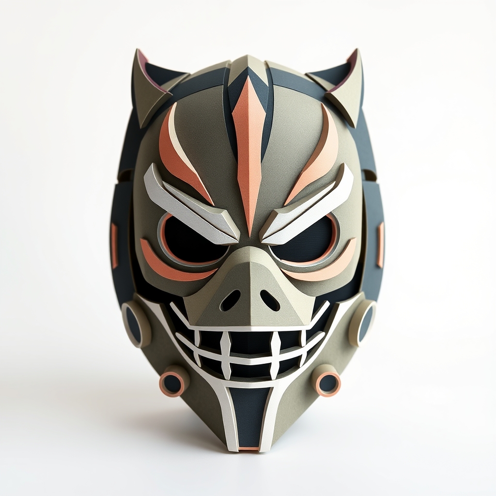 Mf Doom Mask Papercraft Design — AI Generated