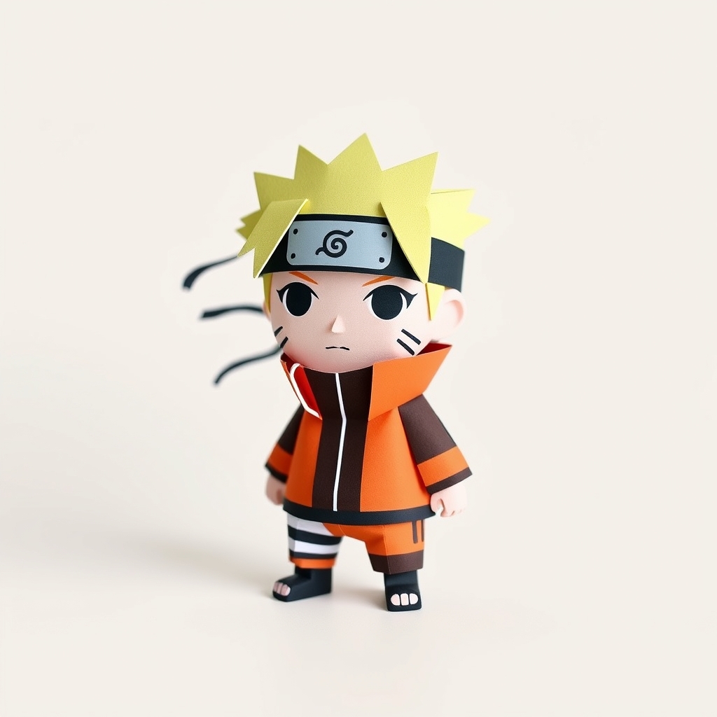 AI-generated cute papercraft of Naruto.