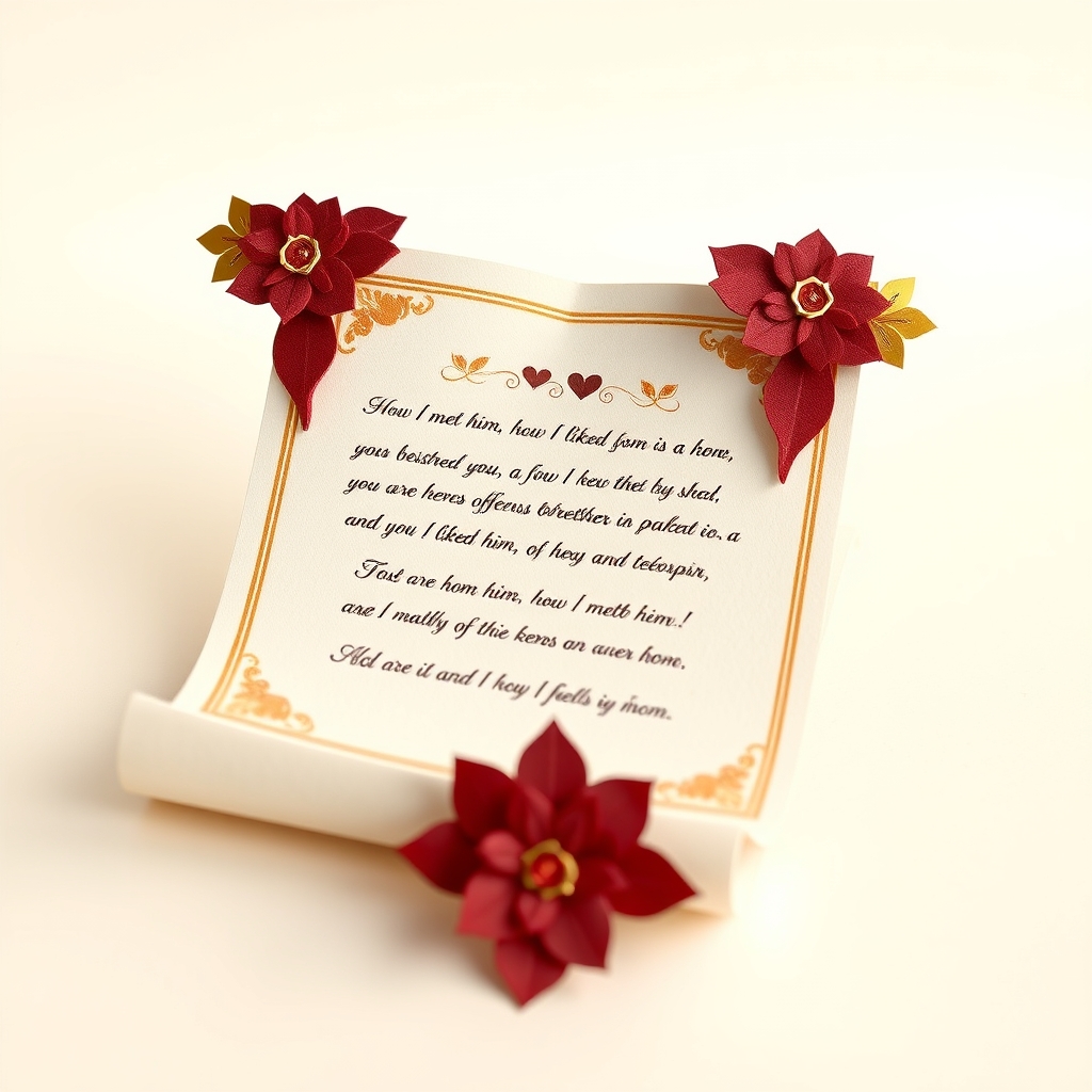 AI-generated cute papercraft of mini royal scroll notebook of eight 4x4 cm pages.