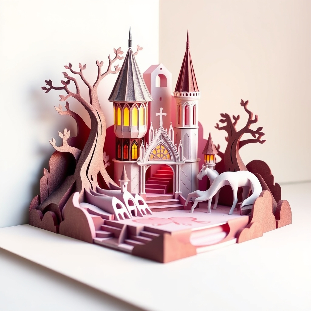 AI-generated lowpoly papercraft of Papercraft.