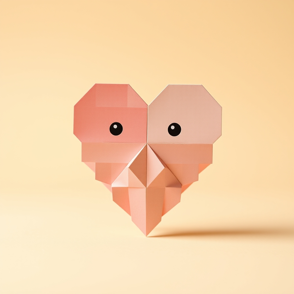 Pixel Heart Papercraft — Free AI Pixel Style