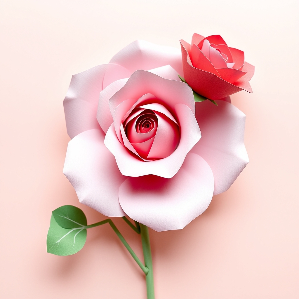 AI-generated cute papercraft of Rose.