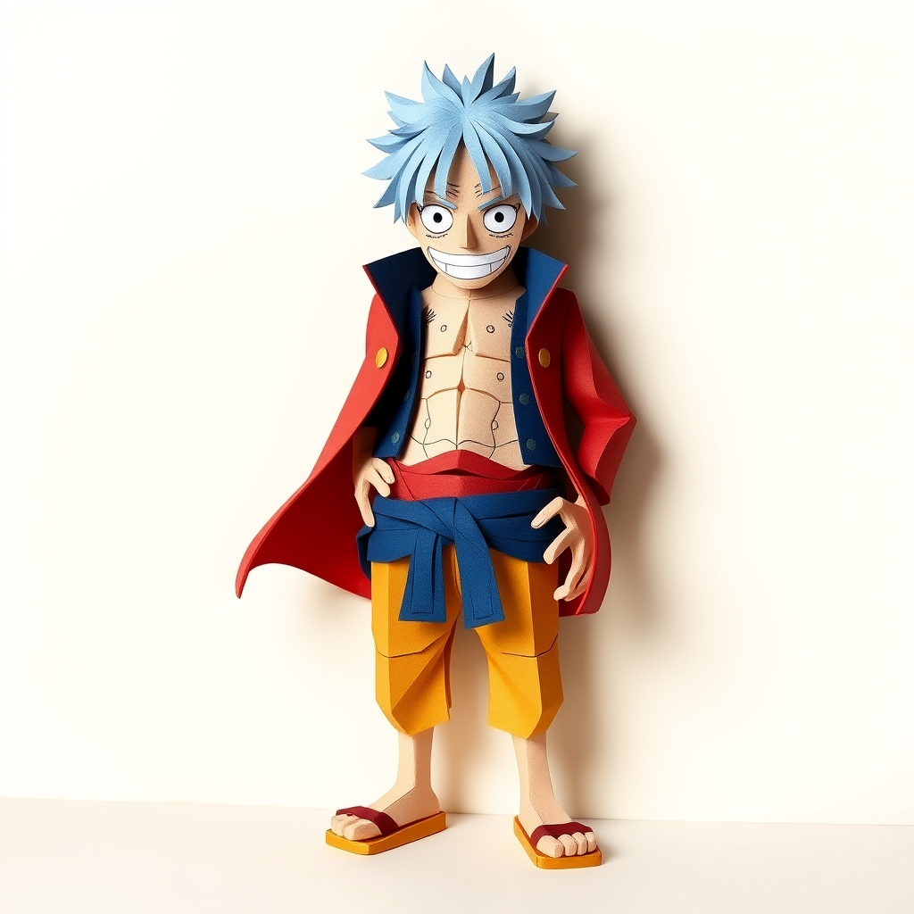 AI-generated cute papercraft of Sanji.