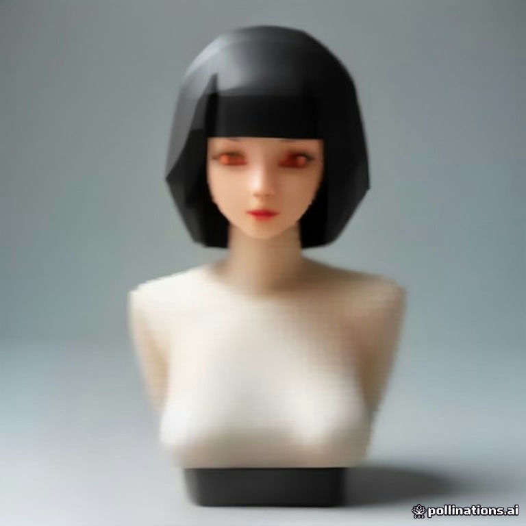 AI-generated lowpoly papercraft of Sexy girl.