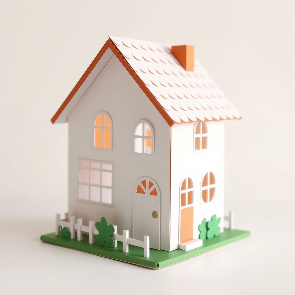 Simple House For Kids Papercraft Design — AI Generated