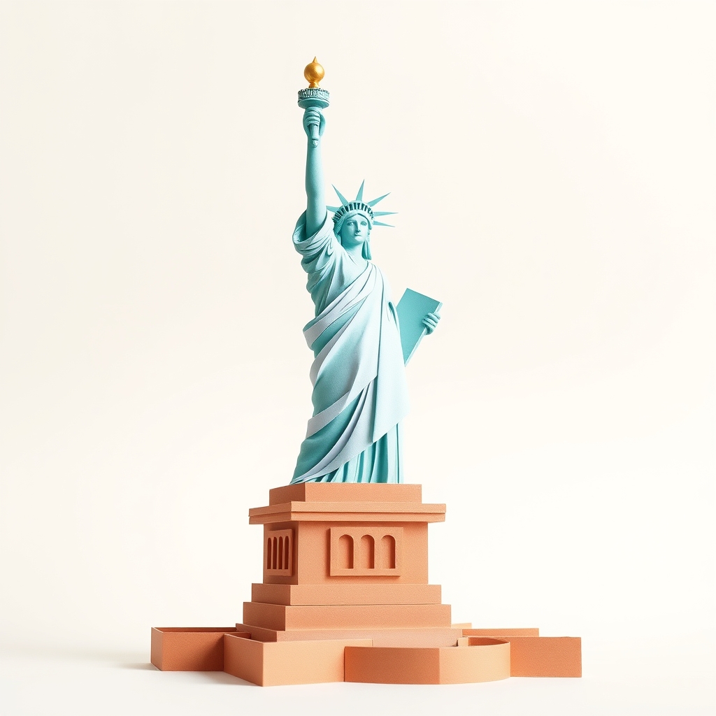 Statue of Liberty Papercraft — Free Pixel Cut-Out
